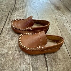Elephantito Baby Leather Moccasins Size 3 | Brown Slip-On Toddler Shoes NWOT